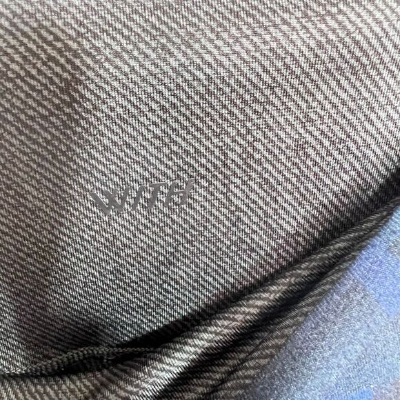 WITH Peloton Leggings Womens Large 7/8  Blue Printed Activewear Compression - Picture 4 of 8